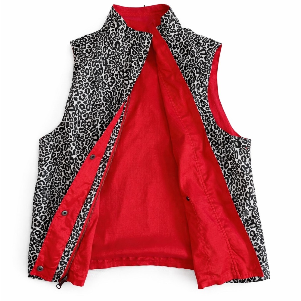 Reversible Vest red black leopard size XL